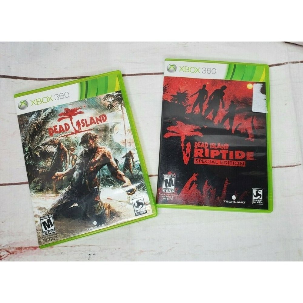 Xbox 360 Dead Island & Dead Island Riptide Video Game Bundle No Scratches